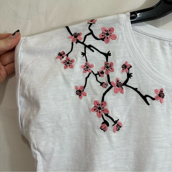 Air de Paris Womens Eiffel Tower Graphic Cap Sleeve High Low Hem T-Shirt Size 14 - Picture 6 of 7